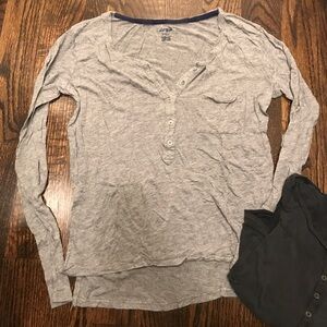 Aerie Light Grey Henley XS Dark Grey Henley Small